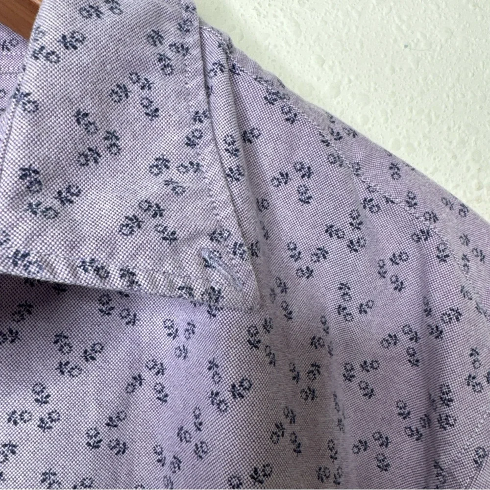 J Crew Flex Purple Button Front Long Sleeve Shirt‎ Mens XL, 17.5, Style H4730
